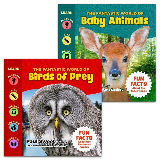 The Fantastic World of Birds of Prey & Baby Animals (2 Books)