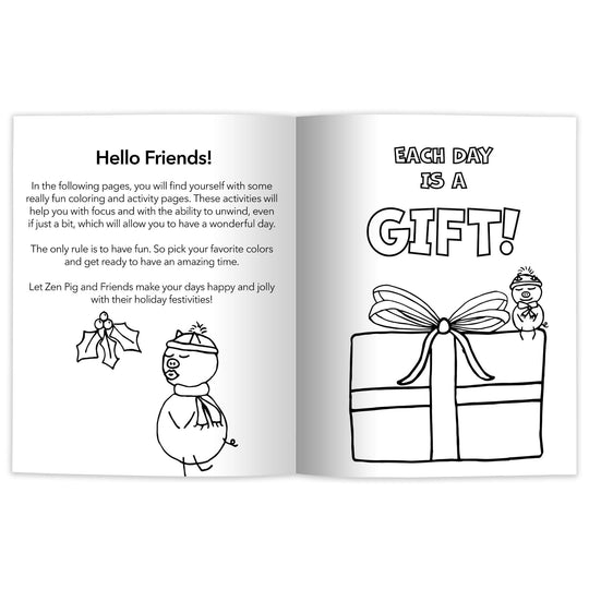 Zen Pig and Friends: Holiday Coloring and Activity Book