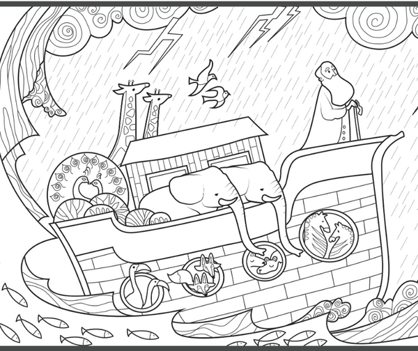 Birds, Beasts, Critters & Creatures: The Story of Noah's Ark (Coloring Book Edition)